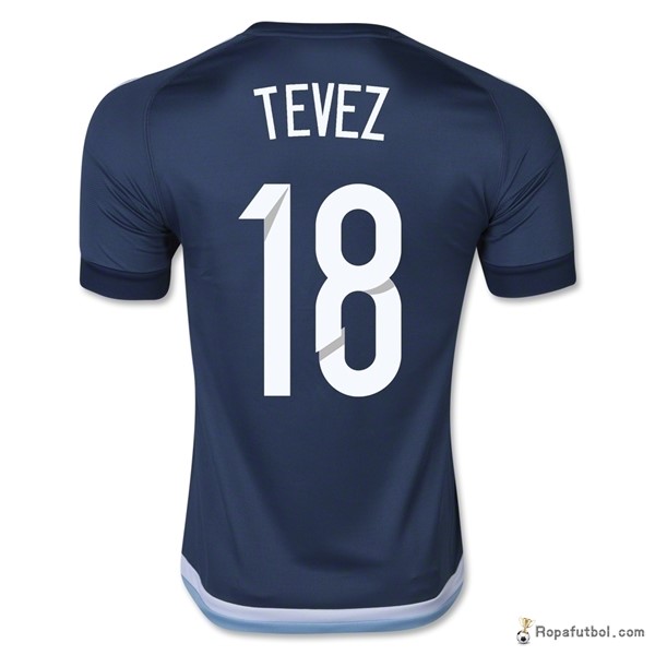 Camiseta Argentina Replica Segunda Ropa Tevez 2016 Marino Azul